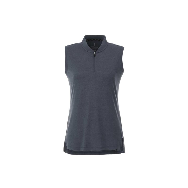 Womens-KINPORT-Sleeveless-Zip-Up-Stand-Collar-Performance-Polo-TM96706 Women's KINPORT Sleeveless Zip Up Stand Collar Performance Polo