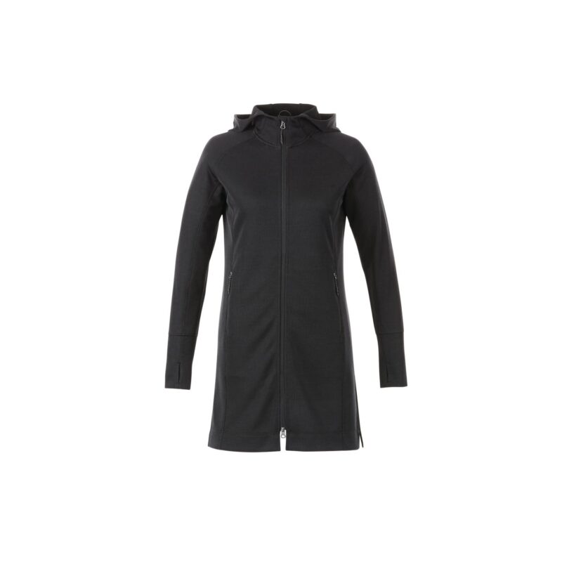 Women's ODELL Performance Knit Tunic Length Full Zip Hoodie with Thumb Holes - 1