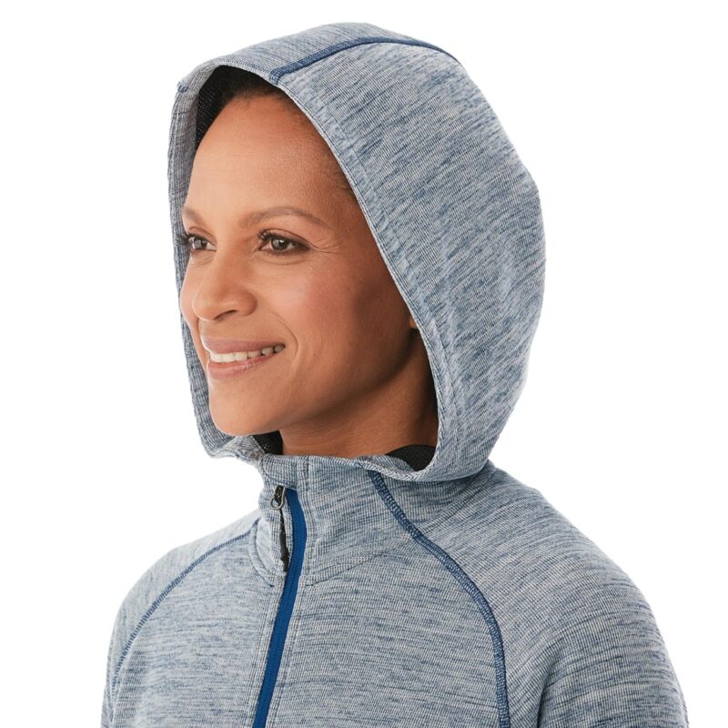 Women's ODELL Performance Knit Tunic Length Full Zip Hoodie with Thumb Holes - 6