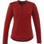 Women's QUADRA Long Sleeve Performance Quarter Zip Tee Shirt with Thumb Holes - 2