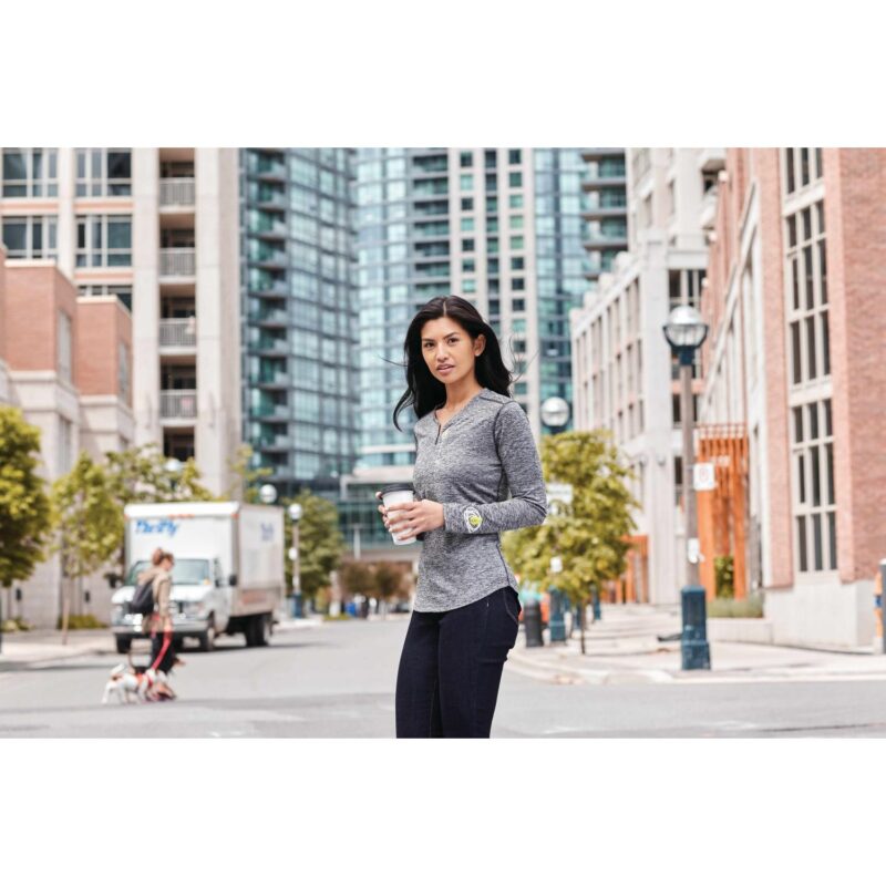 Women's QUADRA Long Sleeve Performance Quarter Zip Tee Shirt with Thumb Holes - 5